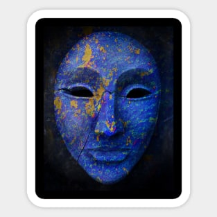 Blue Tribal Mask Sticker